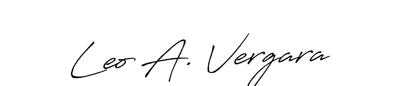 if you are searching for the best signature style for your name Leo A. Vergara. so please give up your signature search. here we have designed multiple signature styles  using Antro_Vectra_Bolder. Leo A. Vergara signature style 7 images and pictures png