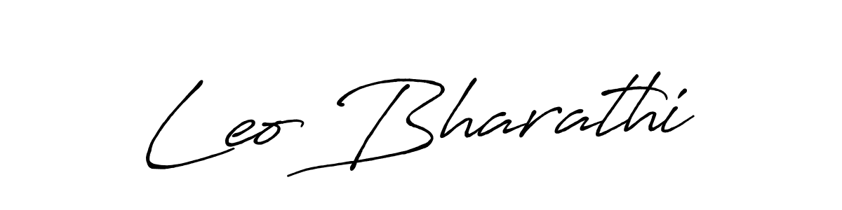 How to make Leo Bharathi signature? Antro_Vectra_Bolder is a professional autograph style. Create handwritten signature for Leo Bharathi name. Leo Bharathi signature style 7 images and pictures png