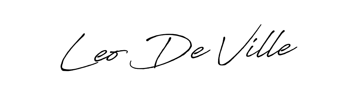 Similarly Antro_Vectra_Bolder is the best handwritten signature design. Signature creator online .You can use it as an online autograph creator for name Leo De Ville. Leo De Ville signature style 7 images and pictures png