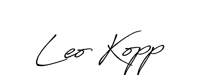 How to make Leo Kopp name signature. Use Antro_Vectra_Bolder style for creating short signs online. This is the latest handwritten sign. Leo Kopp signature style 7 images and pictures png