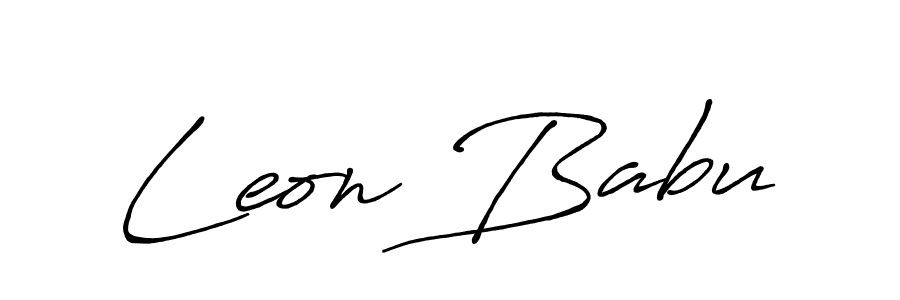 You should practise on your own different ways (Antro_Vectra_Bolder) to write your name (Leon Babu) in signature. don't let someone else do it for you. Leon Babu signature style 7 images and pictures png