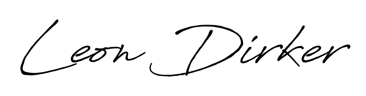 Create your official email sign-off with Leon Dirker name in Antro_Vectra_Bolder style. Crisp, clean, and perfectly legible across all screens. Leon Dirker signature style 7 images and pictures png