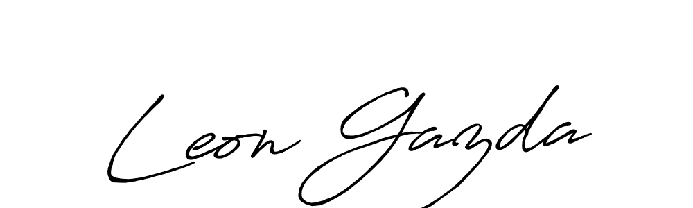 Make a short Leon Gazda signature style. Manage your documents anywhere anytime using Antro_Vectra_Bolder. Create and add eSignatures, submit forms, share and send files easily. Leon Gazda signature style 7 images and pictures png