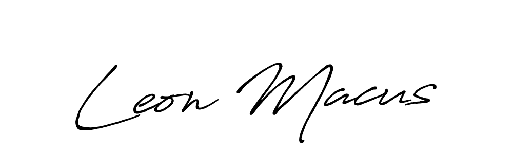 Design your own signature with our free online signature maker. With this signature software, you can create a handwritten (Antro_Vectra_Bolder) signature for name Leon Macus. Leon Macus signature style 7 images and pictures png