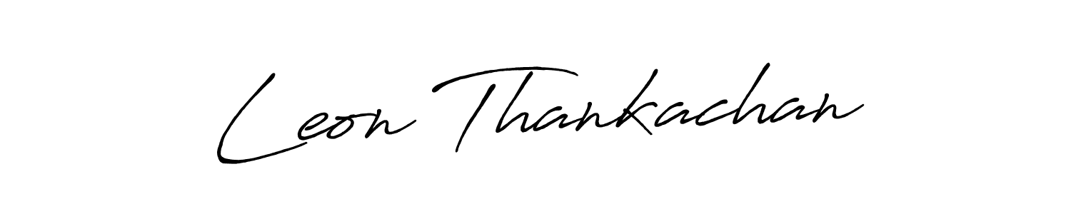 Use a signature maker to create a handwritten signature online. With this signature software, you can design (Antro_Vectra_Bolder) your own signature for name Leon Thankachan. Leon Thankachan signature style 7 images and pictures png