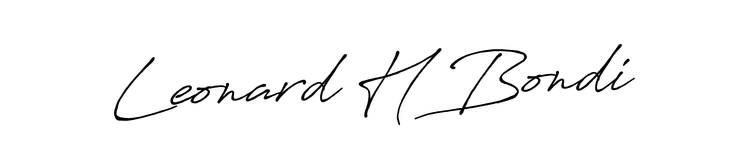 Make a beautiful signature design for name Leonard H Bondi. With this signature (Antro_Vectra_Bolder) style, you can create a handwritten signature for free. Leonard H Bondi signature style 7 images and pictures png