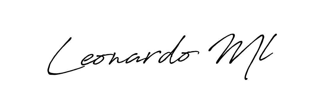 Design your own signature with our free online signature maker. With this signature software, you can create a handwritten (Antro_Vectra_Bolder) signature for name Leonardo Ml. Leonardo Ml signature style 7 images and pictures png