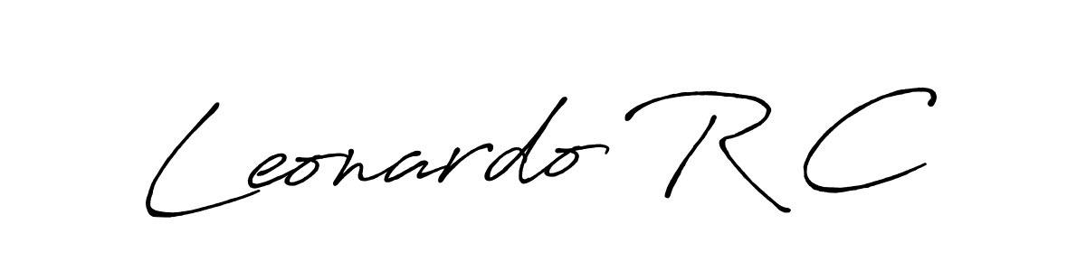 Antro_Vectra_Bolder is a professional signature style that is perfect for those who want to add a touch of class to their signature. It is also a great choice for those who want to make their signature more unique. Get Leonardo R C name to fancy signature for free. Leonardo R C signature style 7 images and pictures png