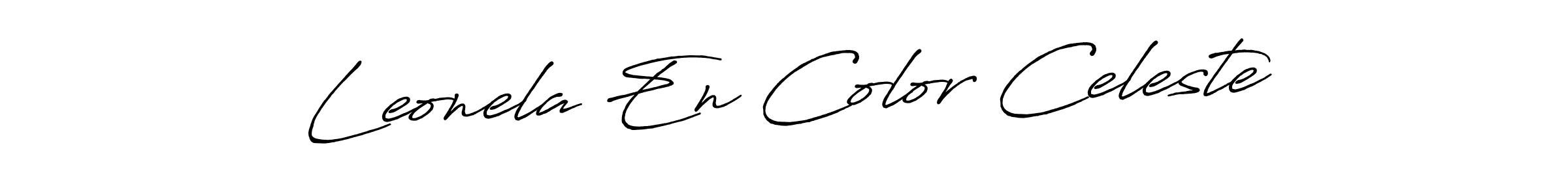 Use a signature maker to create a handwritten signature online. With this signature software, you can design (Antro_Vectra_Bolder) your own signature for name Leonela En Color Celeste. Leonela En Color Celeste signature style 7 images and pictures png