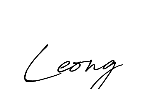 Use a signature maker to create a handwritten signature online. With this signature software, you can design (Antro_Vectra_Bolder) your own signature for name Leong. Leong signature style 7 images and pictures png