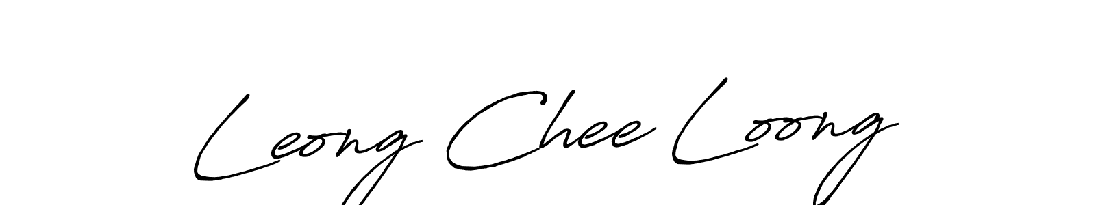 Make a beautiful signature design for name Leong Chee Loong. With this signature (Antro_Vectra_Bolder) style, you can create a handwritten signature for free. Leong Chee Loong signature style 7 images and pictures png