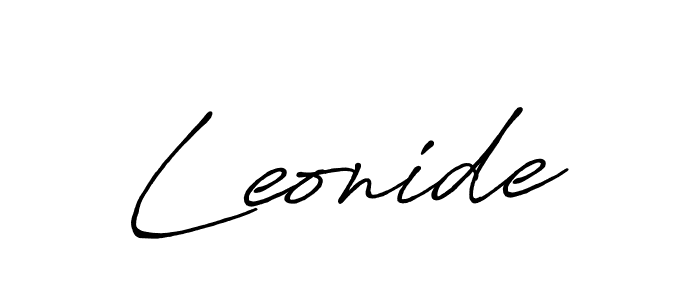 if you are searching for the best signature style for your name Leonide. so please give up your signature search. here we have designed multiple signature styles  using Antro_Vectra_Bolder. Leonide signature style 7 images and pictures png