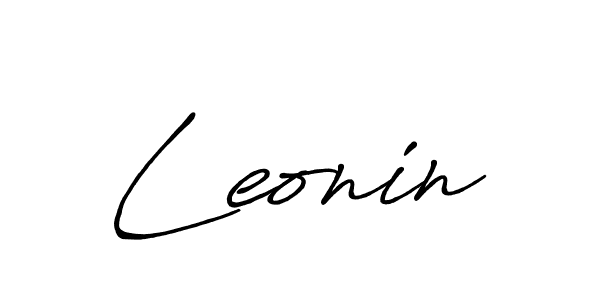 Use a signature maker to create a handwritten signature online. With this signature software, you can design (Antro_Vectra_Bolder) your own signature for name Leonin. Leonin signature style 7 images and pictures png