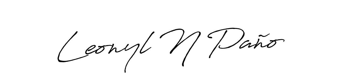 Antro_Vectra_Bolder is a professional signature style that is perfect for those who want to add a touch of class to their signature. It is also a great choice for those who want to make their signature more unique. Get Leonyl N Paño name to fancy signature for free. Leonyl N Paño signature style 7 images and pictures png