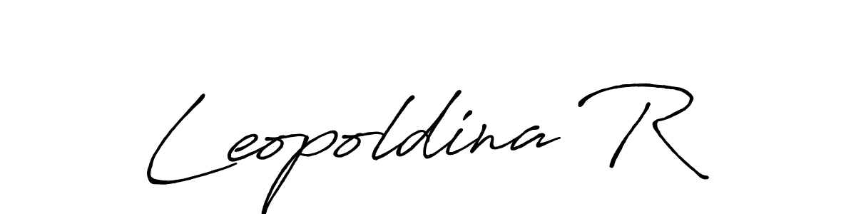Also we have Leopoldina R name is the best signature style. Create professional handwritten signature collection using Antro_Vectra_Bolder autograph style. Leopoldina R signature style 7 images and pictures png