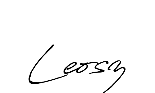 How to make Leosz name signature. Use Antro_Vectra_Bolder style for creating short signs online. This is the latest handwritten sign. Leosz signature style 7 images and pictures png