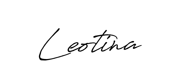 Create a beautiful signature design for name Leotina. With this signature (Antro_Vectra_Bolder) fonts, you can make a handwritten signature for free. Leotina signature style 7 images and pictures png