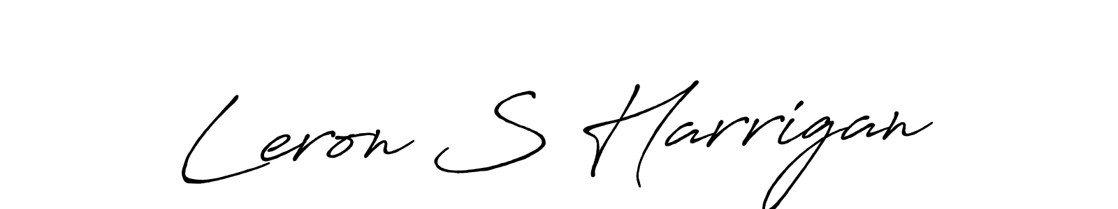 How to make Leron S Harrigan name signature. Use Antro_Vectra_Bolder style for creating short signs online. This is the latest handwritten sign. Leron S Harrigan signature style 7 images and pictures png