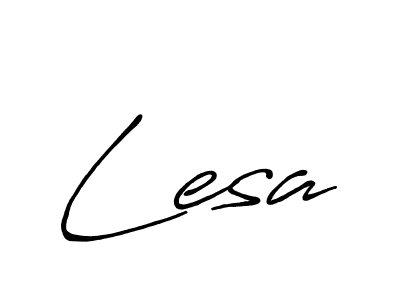 Lesa stylish signature style. Best Handwritten Sign (Antro_Vectra_Bolder) for my name. Handwritten Signature Collection Ideas for my name Lesa. Lesa signature style 7 images and pictures png
