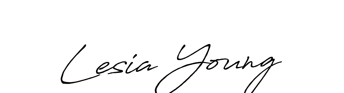 Make a beautiful signature design for name Lesia Young. With this signature (Antro_Vectra_Bolder) style, you can create a handwritten signature for free. Lesia Young signature style 7 images and pictures png