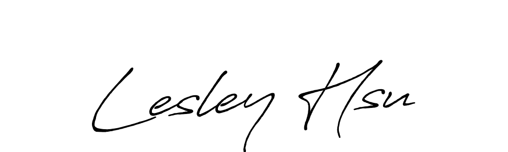 How to make Lesley Hsu name signature. Use Antro_Vectra_Bolder style for creating short signs online. This is the latest handwritten sign. Lesley Hsu signature style 7 images and pictures png
