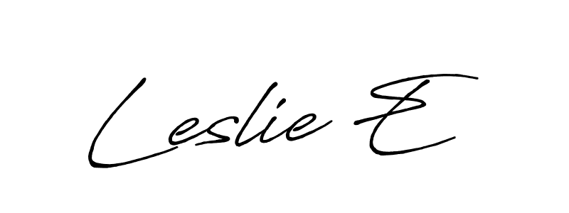 How to make Leslie E name signature. Use Antro_Vectra_Bolder style for creating short signs online. This is the latest handwritten sign. Leslie E signature style 7 images and pictures png