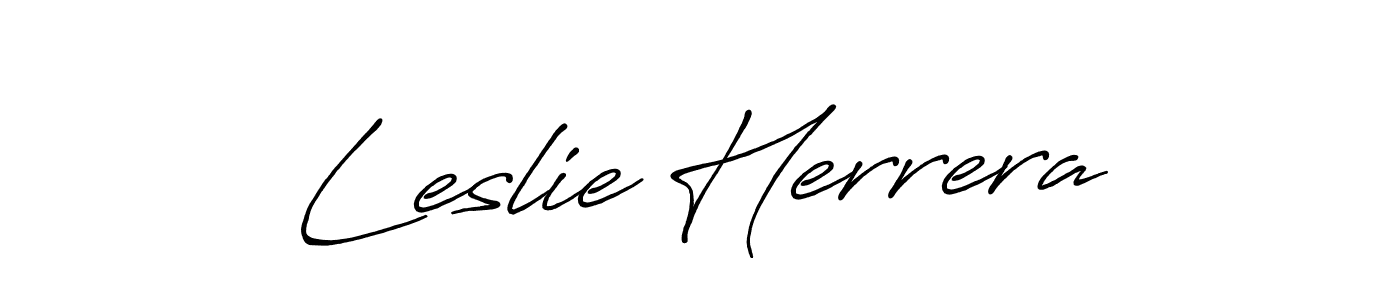 Design your own signature with our free online signature maker. With this signature software, you can create a handwritten (Antro_Vectra_Bolder) signature for name Leslie Herrera. Leslie Herrera signature style 7 images and pictures png