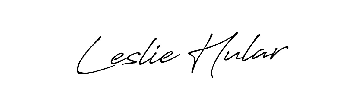 Design your own signature with our free online signature maker. With this signature software, you can create a handwritten (Antro_Vectra_Bolder) signature for name Leslie Hular. Leslie Hular signature style 7 images and pictures png