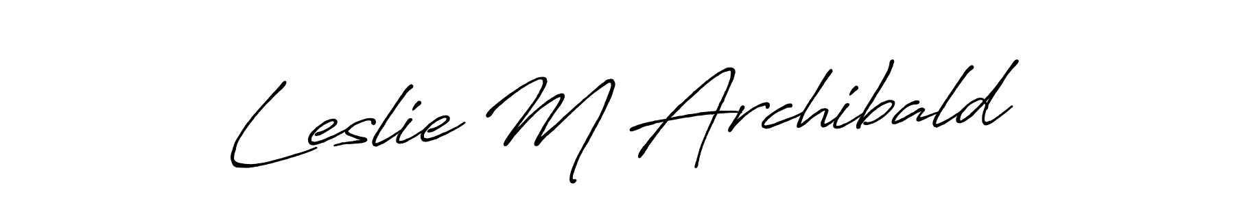 Antro_Vectra_Bolder is a professional signature style that is perfect for those who want to add a touch of class to their signature. It is also a great choice for those who want to make their signature more unique. Get Leslie M Archibald name to fancy signature for free. Leslie M Archibald signature style 7 images and pictures png