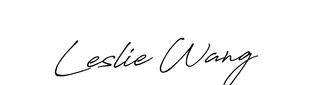 Make a beautiful signature design for name Leslie Wang. With this signature (Antro_Vectra_Bolder) style, you can create a handwritten signature for free. Leslie Wang signature style 7 images and pictures png