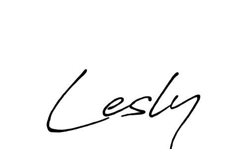 Design your own signature with our free online signature maker. With this signature software, you can create a handwritten (Antro_Vectra_Bolder) signature for name Lesly. Lesly signature style 7 images and pictures png
