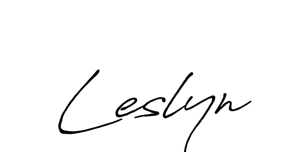 Create a beautiful signature design for name Leslyn. With this signature (Antro_Vectra_Bolder) fonts, you can make a handwritten signature for free. Leslyn signature style 7 images and pictures png