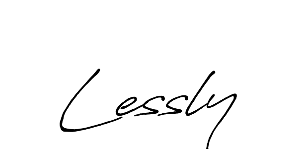 Lessly stylish signature style. Best Handwritten Sign (Antro_Vectra_Bolder) for my name. Handwritten Signature Collection Ideas for my name Lessly. Lessly signature style 7 images and pictures png