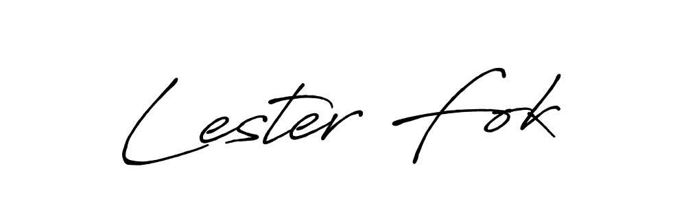 Create a beautiful signature design for name Lester Fok. With this signature (Antro_Vectra_Bolder) fonts, you can make a handwritten signature for free. Lester Fok signature style 7 images and pictures png