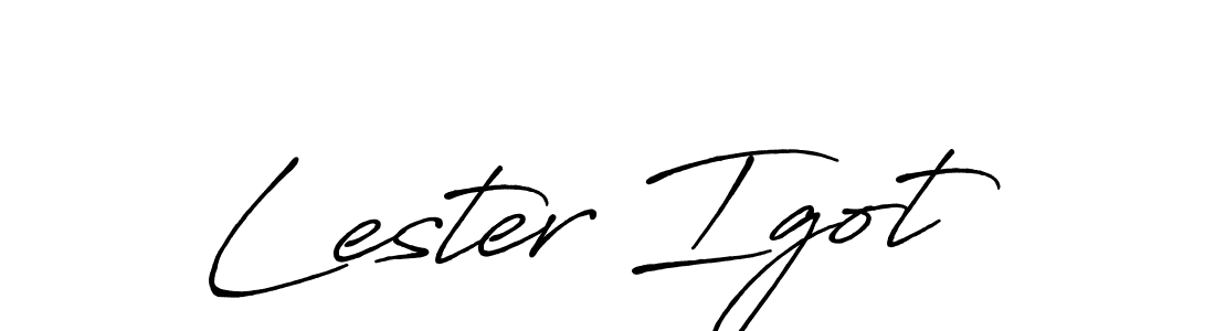 if you are searching for the best signature style for your name Lester Igot. so please give up your signature search. here we have designed multiple signature styles  using Antro_Vectra_Bolder. Lester Igot signature style 7 images and pictures png