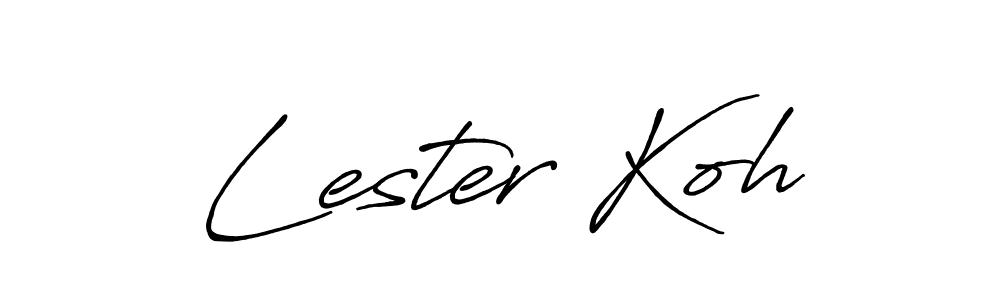 Similarly Antro_Vectra_Bolder is the best handwritten signature design. Signature creator online .You can use it as an online autograph creator for name Lester Koh. Lester Koh signature style 7 images and pictures png