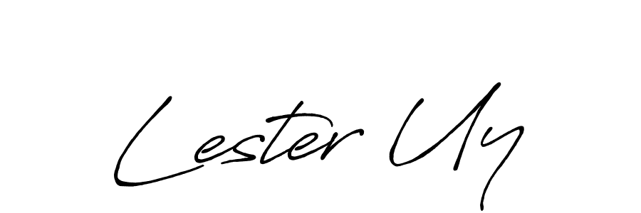 Design your own signature with our free online signature maker. With this signature software, you can create a handwritten (Antro_Vectra_Bolder) signature for name Lester Uy. Lester Uy signature style 7 images and pictures png