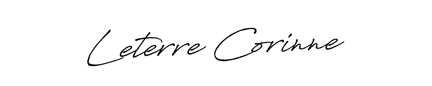 Leterre Corinne stylish signature style. Best Handwritten Sign (Antro_Vectra_Bolder) for my name. Handwritten Signature Collection Ideas for my name Leterre Corinne. Leterre Corinne signature style 7 images and pictures png