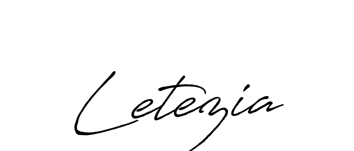 Create a beautiful signature design for name Letezia. With this signature (Antro_Vectra_Bolder) fonts, you can make a handwritten signature for free. Letezia signature style 7 images and pictures png