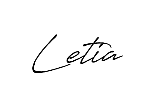 Make a beautiful signature design for name Letia. With this signature (Antro_Vectra_Bolder) style, you can create a handwritten signature for free. Letia signature style 7 images and pictures png