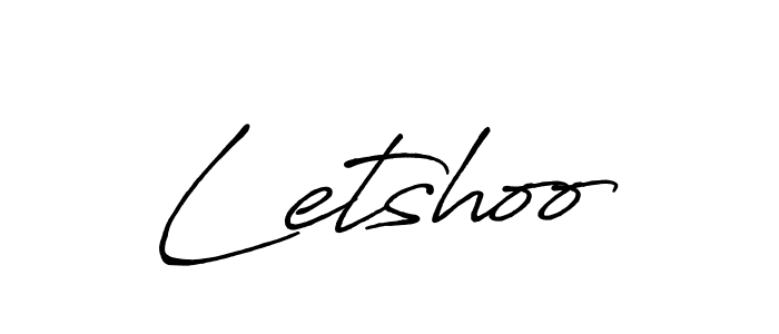 Design your own signature with our free online signature maker. With this signature software, you can create a handwritten (Antro_Vectra_Bolder) signature for name Letshoo. Letshoo signature style 7 images and pictures png