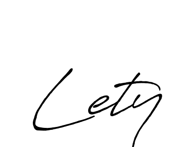 Make a beautiful signature design for name Lety. With this signature (Antro_Vectra_Bolder) style, you can create a handwritten signature for free. Lety signature style 7 images and pictures png