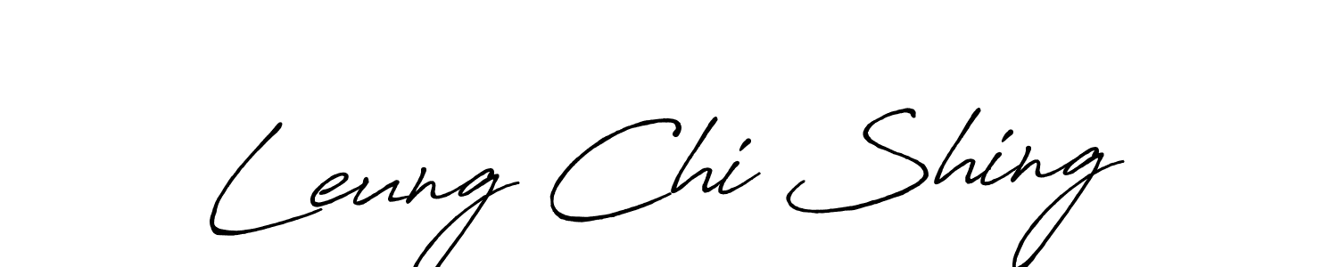 Make a beautiful signature design for name Leung Chi Shing. With this signature (Antro_Vectra_Bolder) style, you can create a handwritten signature for free. Leung Chi Shing signature style 7 images and pictures png