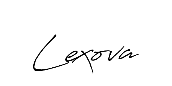 Use a signature maker to create a handwritten signature online. With this signature software, you can design (Antro_Vectra_Bolder) your own signature for name Lexova. Lexova signature style 7 images and pictures png