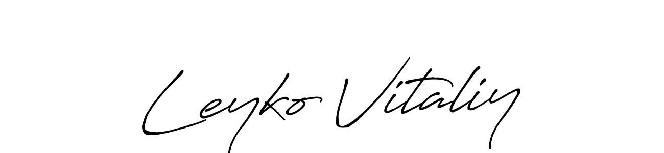 How to make Leyko Vitaliy name signature. Use Antro_Vectra_Bolder style for creating short signs online. This is the latest handwritten sign. Leyko Vitaliy signature style 7 images and pictures png