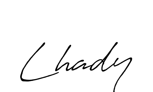 if you are searching for the best signature style for your name Lhady. so please give up your signature search. here we have designed multiple signature styles  using Antro_Vectra_Bolder. Lhady signature style 7 images and pictures png