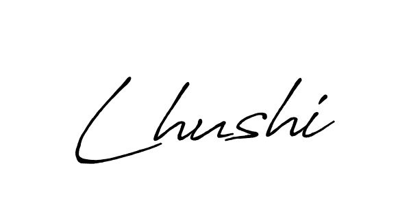 Make a beautiful signature design for name Lhushi. With this signature (Antro_Vectra_Bolder) style, you can create a handwritten signature for free. Lhushi signature style 7 images and pictures png