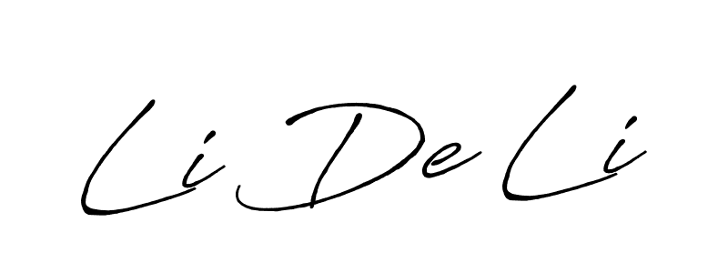 Also You can easily find your signature by using the search form. We will create Li De Li name handwritten signature images for you free of cost using Antro_Vectra_Bolder sign style. Li De Li signature style 7 images and pictures png