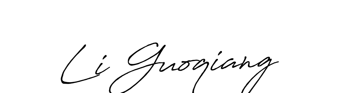 Similarly Antro_Vectra_Bolder is the best handwritten signature design. Signature creator online .You can use it as an online autograph creator for name Li Guoqiang. Li Guoqiang signature style 7 images and pictures png