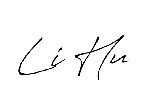 Use a signature maker to create a handwritten signature online. With this signature software, you can design (Antro_Vectra_Bolder) your own signature for name Li Hu. Li Hu signature style 7 images and pictures png